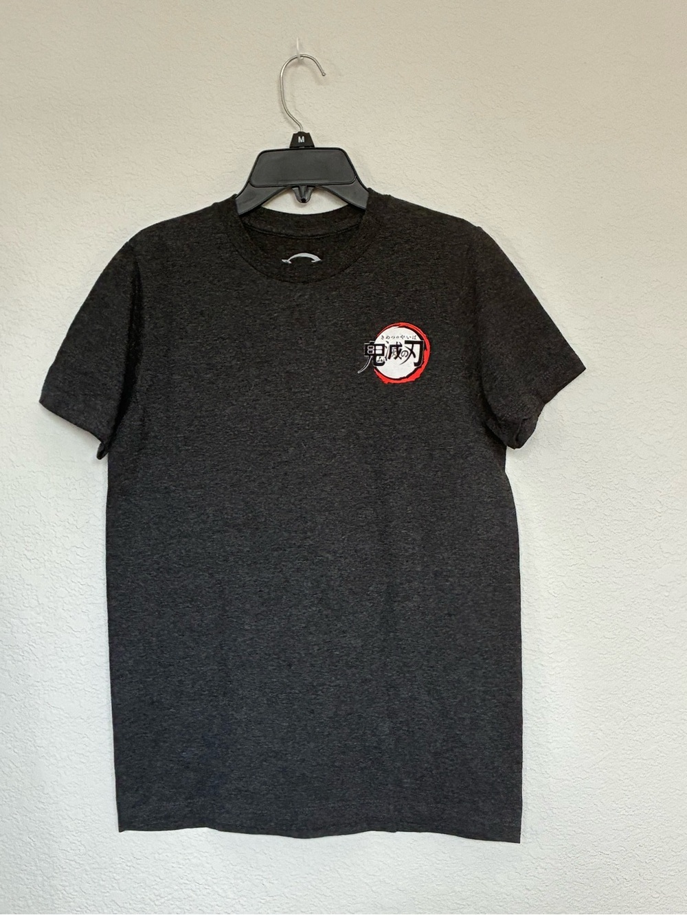 Demon Slayer Anime Graphic Tee Shirt XS Charcoal Gray Double Sided